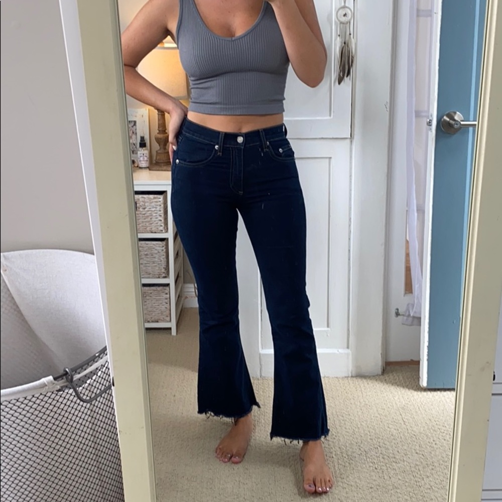 Rag & Bone dark wash crop flare size 24